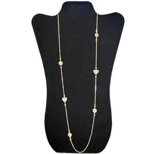 Lauren Conrad 32" Rose Gold Tone Filigree Heart Long Necklace New with Tags